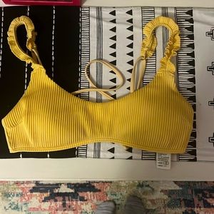 Yellow bathing suit top, Hollister, Size small